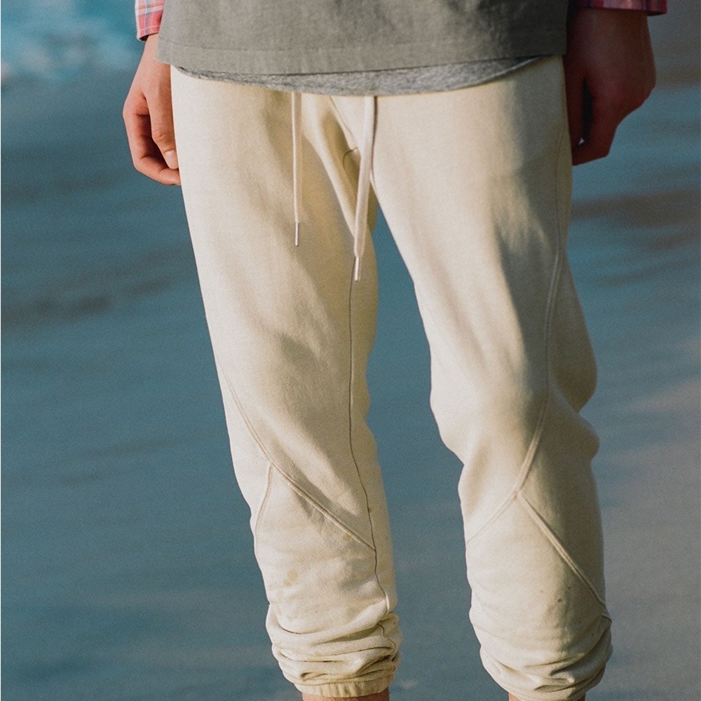 JOHN ELLIOTT Men’s Loose Stitch Beige Joggers Sweats